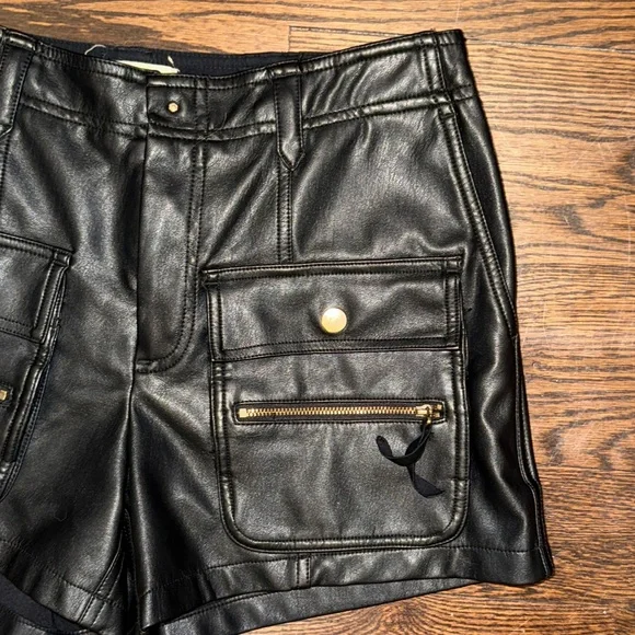 Anthropologie Vegan Leather Cargo Pants - Picture 2 of 13